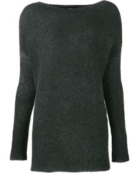 dunkelgrüner Pullover mit einem Rundhalsausschnitt von Avant Toi