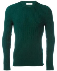 dunkelgrüner Pullover mit einem Rundhalsausschnitt von Bally