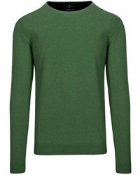 dunkelgrüner Pullover mit einem Rundhalsausschnitt von BASEFIELD