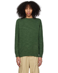 dunkelgrüner Pullover mit einem Rundhalsausschnitt von Beams Plus
