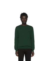 dunkelgrüner Pullover mit einem Rundhalsausschnitt von BOSS