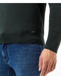 dunkelgrüner Pullover mit einem Rundhalsausschnitt von Brax