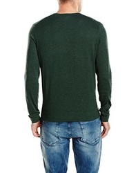 dunkelgrüner Pullover mit einem Rundhalsausschnitt von Calvin Klein