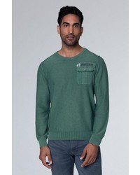 dunkelgrüner Pullover mit einem Rundhalsausschnitt von Camp David