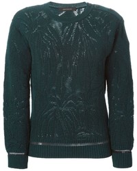 dunkelgrüner Pullover mit einem Rundhalsausschnitt von Cédric Charlier