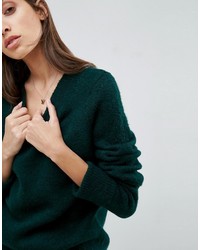 dunkelgrüner Pullover mit einem Rundhalsausschnitt von Asos