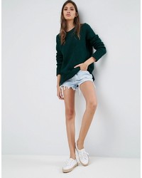 dunkelgrüner Pullover mit einem Rundhalsausschnitt von Asos