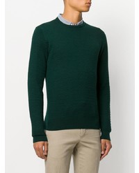 dunkelgrüner Pullover mit einem Rundhalsausschnitt von Barba