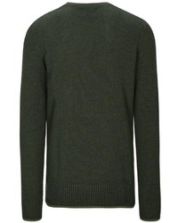 dunkelgrüner Pullover mit einem Rundhalsausschnitt von COMMANDER