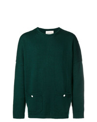 dunkelgrüner Pullover mit einem Rundhalsausschnitt von Corelate