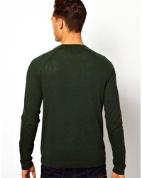 dunkelgrüner Pullover mit einem Rundhalsausschnitt von Asos