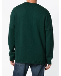 dunkelgrüner Pullover mit einem Rundhalsausschnitt von Corelate