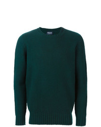 dunkelgrüner Pullover mit einem Rundhalsausschnitt von Drumohr