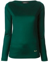 dunkelgrüner Pullover mit einem Rundhalsausschnitt von DSquared