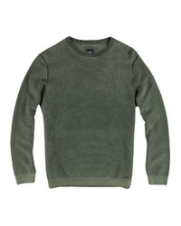 dunkelgrüner Pullover mit einem Rundhalsausschnitt von ENGBERS