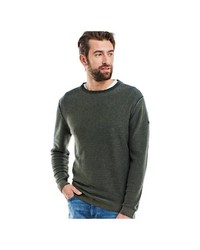 dunkelgrüner Pullover mit einem Rundhalsausschnitt von ENGBERS