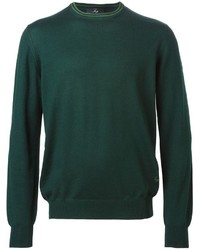 dunkelgrüner Pullover mit einem Rundhalsausschnitt von Fay