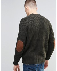 dunkelgrüner Pullover mit einem Rundhalsausschnitt von Brave Soul