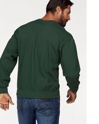 dunkelgrüner Pullover mit einem Rundhalsausschnitt von Fruit of the Loom