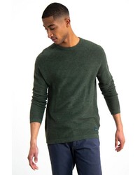 dunkelgrüner Pullover mit einem Rundhalsausschnitt von GARCIA