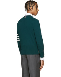 dunkelgrüner Pullover mit einem Rundhalsausschnitt von Thom Browne
