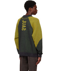 dunkelgrüner Pullover mit einem Rundhalsausschnitt von Saul Nash