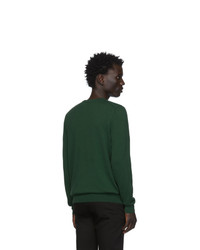 dunkelgrüner Pullover mit einem Rundhalsausschnitt von BOSS