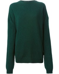 dunkelgrüner Pullover mit einem Rundhalsausschnitt von Haider Ackermann