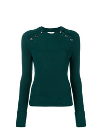 dunkelgrüner Pullover mit einem Rundhalsausschnitt von Isabel Marant Etoile