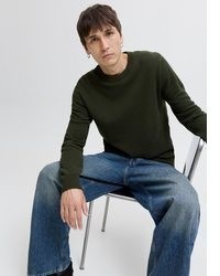dunkelgrüner Pullover mit einem Rundhalsausschnitt von Jack & Jones