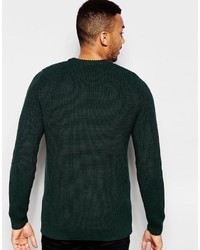 dunkelgrüner Pullover mit einem Rundhalsausschnitt von Jack and Jones