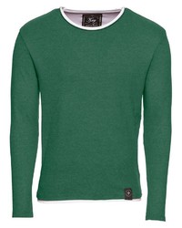 dunkelgrüner Pullover mit einem Rundhalsausschnitt von Key Largo