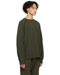 dunkelgrüner Pullover mit einem Rundhalsausschnitt von Y-3