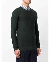 dunkelgrüner Pullover mit einem Rundhalsausschnitt von Fashion Clinic Timeless
