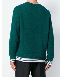 dunkelgrüner Pullover mit einem Rundhalsausschnitt von Haider Ackermann