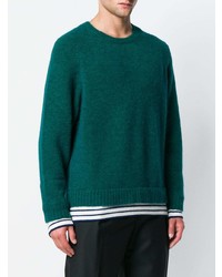 dunkelgrüner Pullover mit einem Rundhalsausschnitt von Haider Ackermann