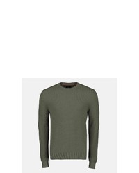 dunkelgrüner Pullover mit einem Rundhalsausschnitt von LERROS