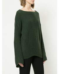 dunkelgrüner Pullover mit einem Rundhalsausschnitt von Nili Lotan