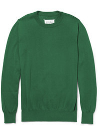 dunkelgrüner Pullover mit einem Rundhalsausschnitt von Maison Martin Margiela
