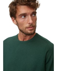 dunkelgrüner Pullover mit einem Rundhalsausschnitt von Marc O'Polo