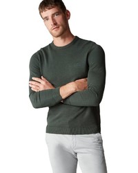 dunkelgrüner Pullover mit einem Rundhalsausschnitt von Marc O'Polo