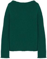 dunkelgrüner Pullover mit einem Rundhalsausschnitt von Marni