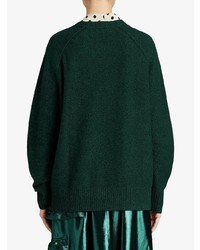 dunkelgrüner Pullover mit einem Rundhalsausschnitt von Burberry