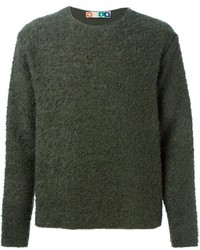 dunkelgrüner Pullover mit einem Rundhalsausschnitt von MSGM