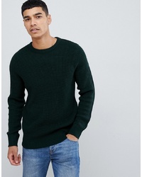 dunkelgrüner Pullover mit einem Rundhalsausschnitt von New Look