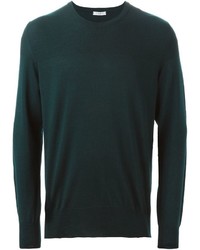 dunkelgrüner Pullover mit einem Rundhalsausschnitt von Paolo Pecora