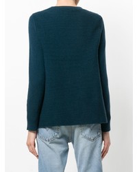 dunkelgrüner Pullover mit einem Rundhalsausschnitt von Cashmere In Love