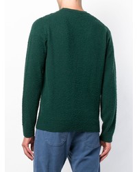 dunkelgrüner Pullover mit einem Rundhalsausschnitt von Woolrich