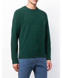 dunkelgrüner Pullover mit einem Rundhalsausschnitt von Woolrich