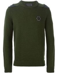 dunkelgrüner Pullover mit einem Rundhalsausschnitt von Philipp Plein